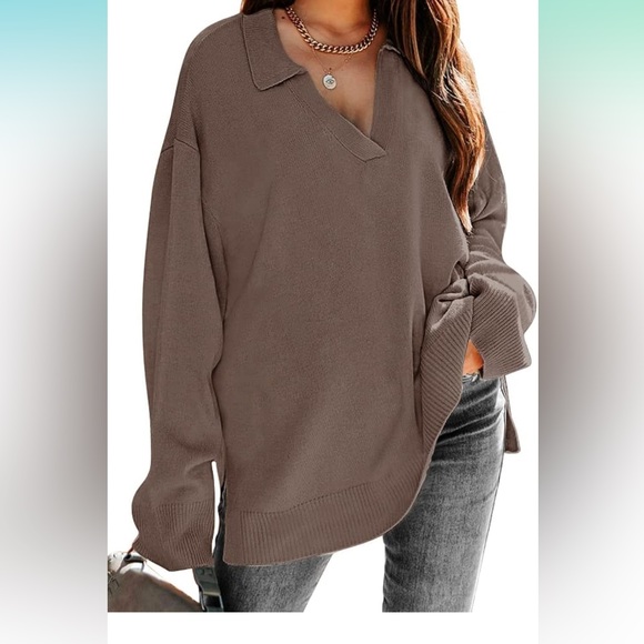 NWT Nutmeg Lillusory V-Neck Collared Sweater XL - Picture 2 of 16